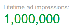 1 Million Adsense Ad Impressions - Thanks to my bro 1 Million Adsense Ad Impressions